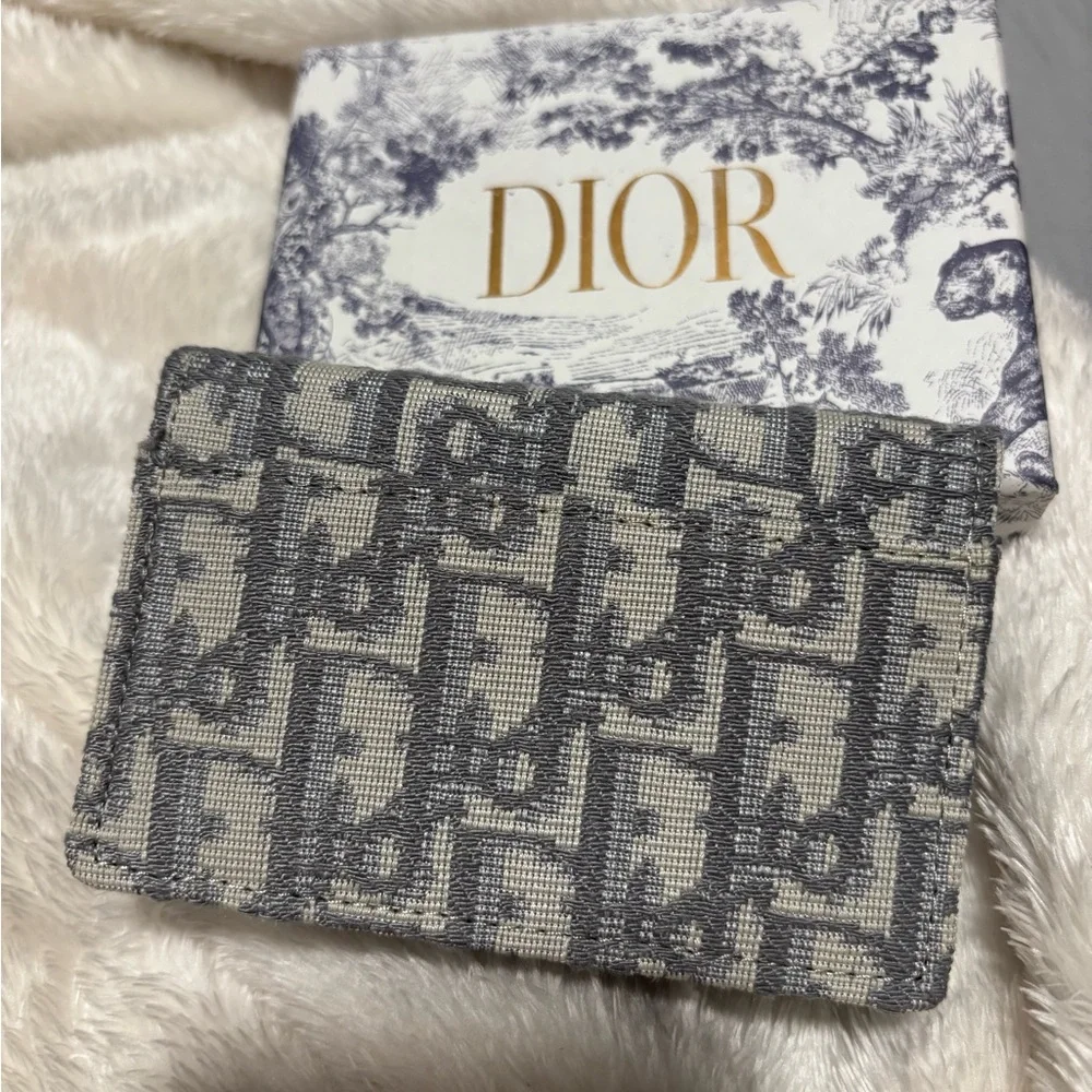 Dior Gray Monogram Saddle Wallet